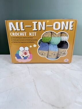 All-In-One Crochet Kit with Multi-Color Yarn